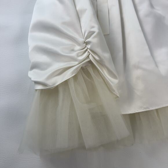 Biscotti Girls Dress Size 6 Ivory Burgundy Floral Satin Tulle Formal Party - Picture 6 of 8